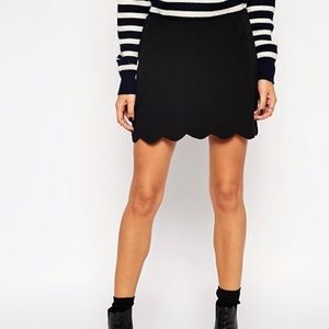 ASOS Mini Skirt with Scallop Hem
